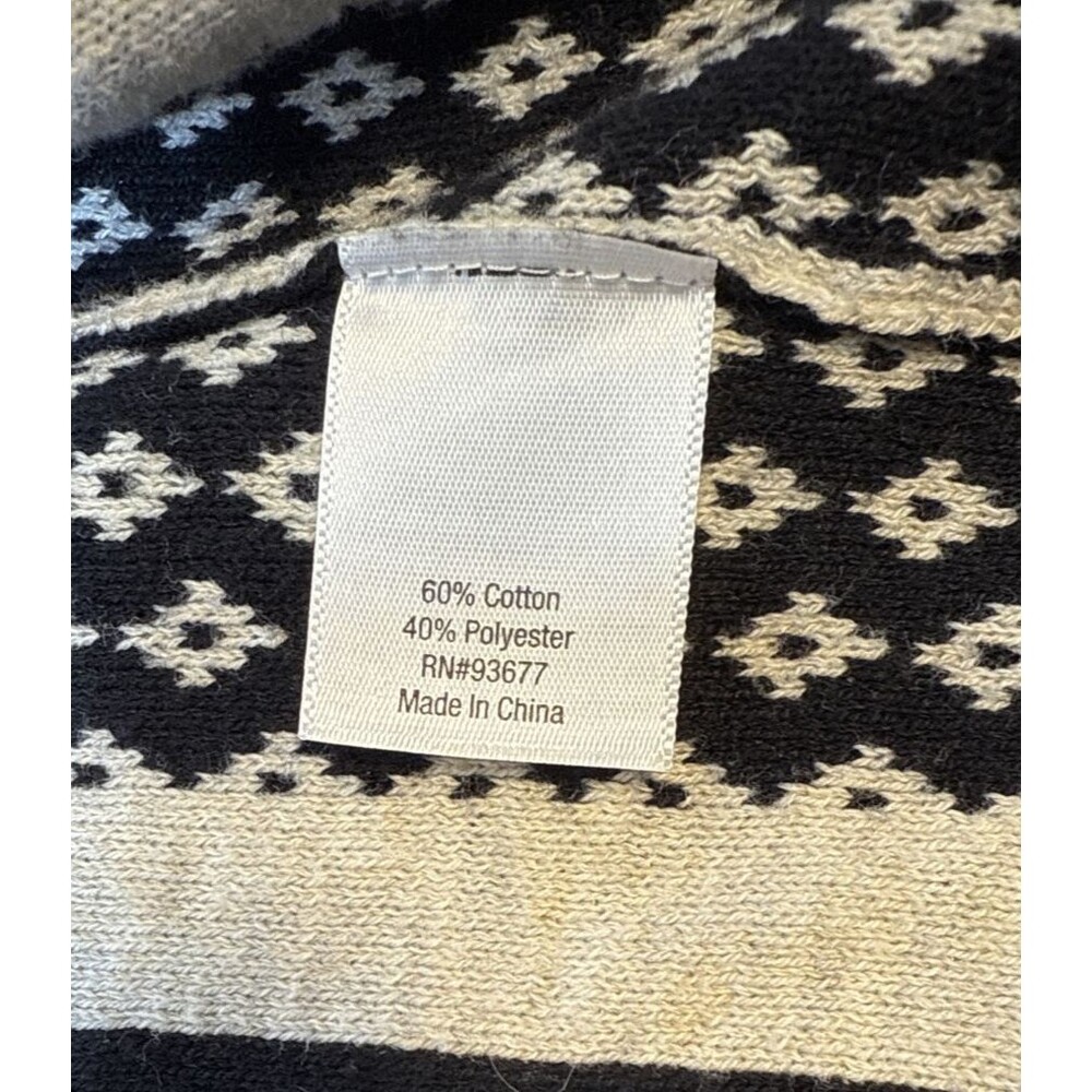 St John’s Bay Aztec 1x Open Sweater Duster Cardigan Boho Western Cowgirl - Picture 7 of 14